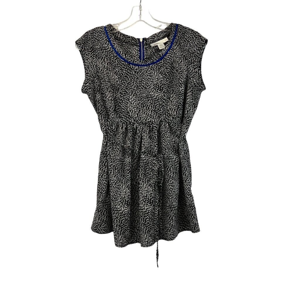Motherhood Maternity Women's Cap Sleeve Peplum Top Black/Multi S Zip